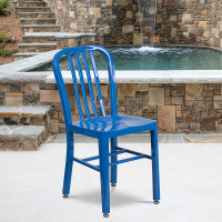 Flash Furniture CH-61200-18-BL-GG Blue Metal Indoor-Outdoor Chair